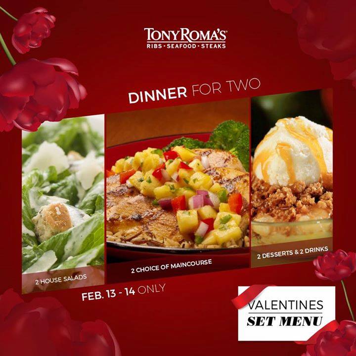 Valentine's Dinner for two Menu Offers