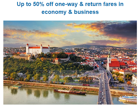 Up to 50% off one-way & return fares in economy & business class @ flydubai