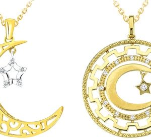 Cresent (AED 1149) or Circle (AED 1599) 18ct Gold Ramadan Necklace Fashion & Jewelry Shop Online at Special Price from Dubai Offers
