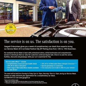 Gargash Enterprises Service Week Offer valid 13th to 19th Nov 2016 Mercedes Benz Shop Online at Special Price from Dubai Offers
