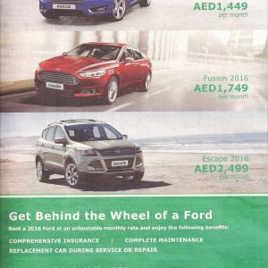 Get Behind the Wheel of a Ford with National Car Rental Ford Shop Online at Special Price from Dubai Offers