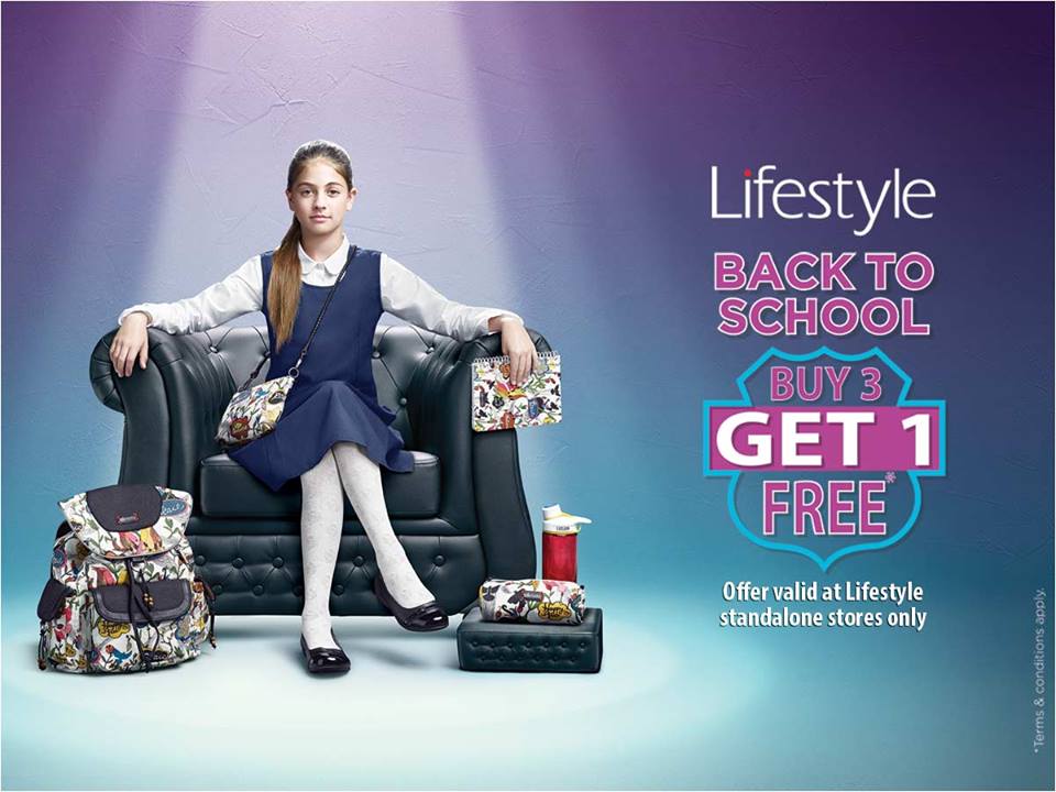 Buy Lifestyle Back to School Offer and Buy 3 Get 1 Free (Offer till 03 Sep 2016) Now at Special Price in DubaiOffers.com 2 Lifestyle Back to School Offer and Buy 3 Get 1 Free (Offer till 03 Sep 2016) Bags & Accessories Shop Online at Special Price from Dubai Offers 2