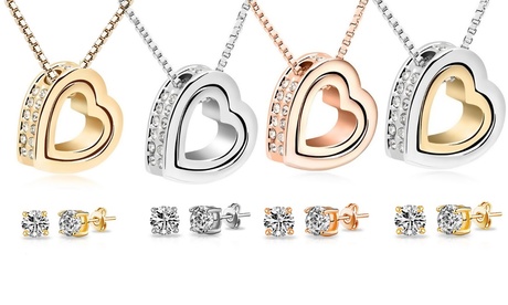 Buy One (AED 89), Two (AED 149) or Four (AED 259) Double Heart Jewellery Sets Now at Special Price in DubaiOffers.com 2 One (AED 89), Two (AED 149) or Four (AED 259) Double Heart Jewellery Sets Fashion & Jewelry Shop Online at Special Price from Dubai Offers 2
