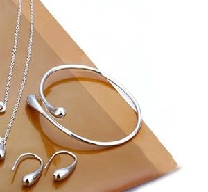 Sterling Silver-Plated Raindrop Set from AED 59 (Up to 61% Off) Fashion & Jewelry Shop Online at Special Price from Dubai Offers
