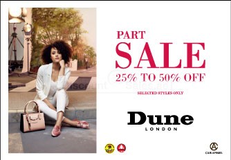 Buy Up to 50% off at Dune on selected lines of footwear and accessories Now at Special Price in DubaiOffers.com 2 Up to 50% off at Dune on selected lines of footwear and accessories Clothing Shop Online at Special Price from Dubai Offers 2