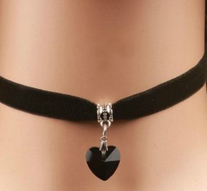 Velvet Choker Necklace with Crystal Heart Charm from AED 59 With Free Delivery Fashion & Jewelry Shop Online at Special Price from Dubai Offers