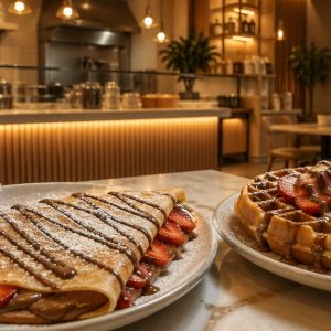 Crêpes Waffles Pancakes And Dessert Bowl Treats Men's Shop Online at Special Price from Dubai Offers